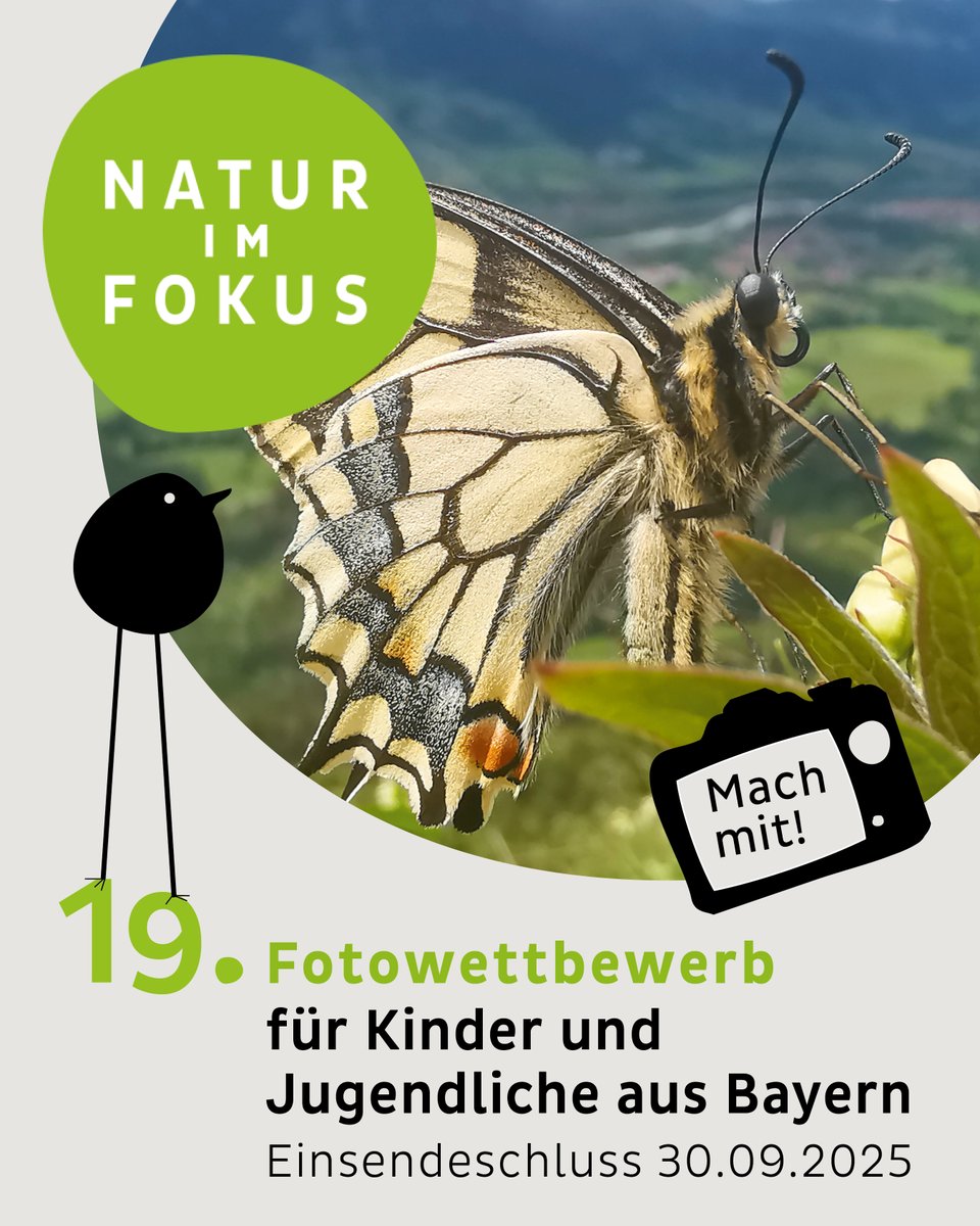 Jugendliche und Kinder, die die "Magie der Farben" und "Mensch und Natur" in #Bayern mit der Kamera einfangen, können sich jetzt mit ihren Fotos beim Wettbewerb #NaturimFokus bewerben. Wir freuen uns schon auf die Ergebnisse.
👉 link2.bayern/miri