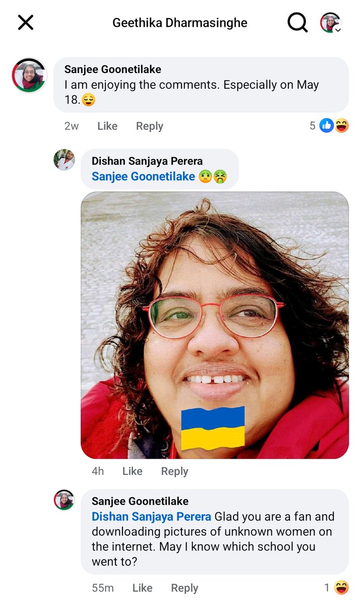 nomadic_sanjee's tweet photo. These are the comments of one young man on Facebook. Within 5 minutes he sends me a FB request &amp; a personal message. This #AnudiGate is bringing out all the "triggers" hidden under #BeautyPatriotism in #SriLanka.

Weird creepy incel behaviour. https://t.co/INxQCmjtBz