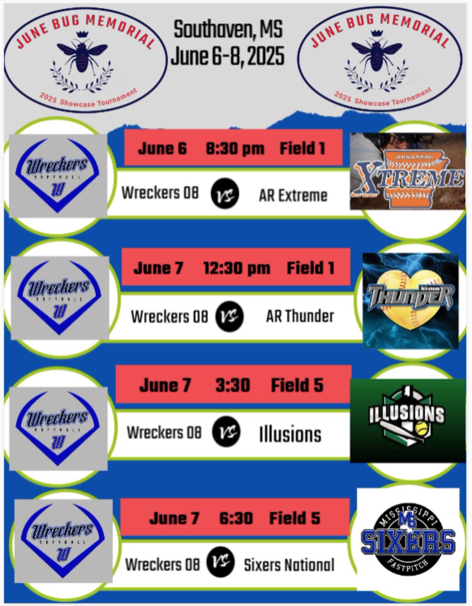 Hannah Lowe (@hannahl9109) on Twitter photo Me and my teammates are back at it this weekend at the June Bug Memorial Showcase in Southaven!
<a href="/COACHJODY13/">Jody Long</a> <a href="/coachmatthudson/">Coach Matt Hudson</a> <a href="/ob_burns/">Olivia Burns</a> <a href="/zhart18/">Zach Hart</a> <a href="/Kevin16Connell/">Kevin Connell</a> Me and my teammates are back at it this weekend at the June Bug Memorial Showcase in Southaven!
<a href="/COACHJODY13/">Jody Long</a> <a href="/coachmatthudson/">Coach Matt Hudson</a> <a href="/ob_burns/">Olivia Burns</a> <a href="/zhart18/">Zach Hart</a> <a href="/Kevin16Connell/">Kevin Connell</a>