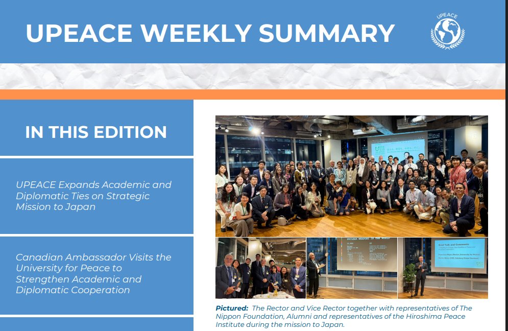 RESDAL (@resdal_) on Twitter photo UPEACE WEEKLY SUMMARY
WEEK OF 26 TO 31 MAY, 2025 resdal.org/assets/03-06-2…
<a href="/UPEACE/">University for Peace</a> UPEACE WEEKLY SUMMARY
WEEK OF 26 TO 31 MAY, 2025 resdal.org/assets/03-06-2…
<a href="/UPEACE/">University for Peace</a>