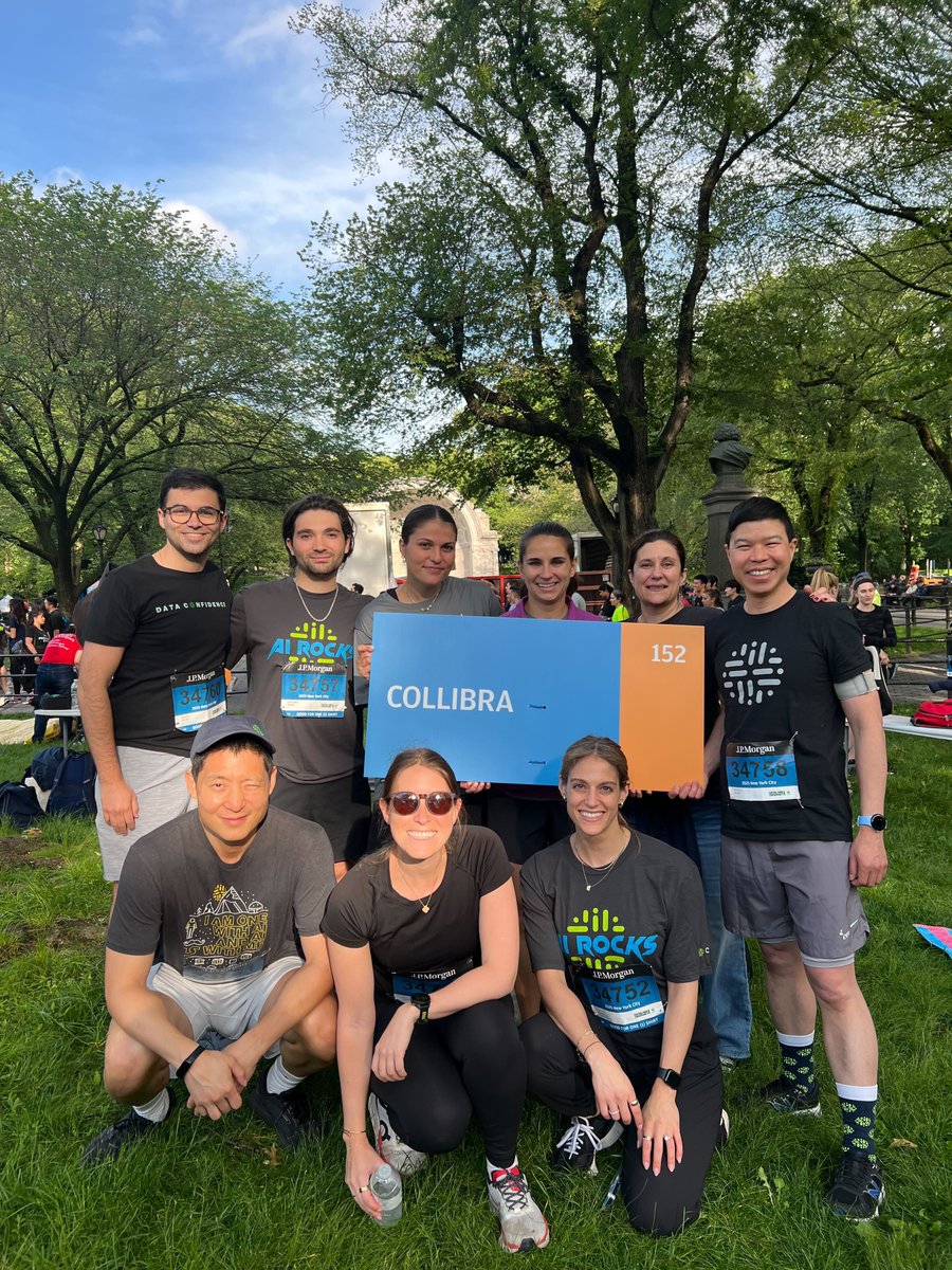 collibra's tweet image. We show up, rain or shine. ✨ Proud of our New York team for going toe-to-toe with some unpredictable weather last week to represent us at the J.P. Morgan Corporate Challenge Race!  

#OneCollibra