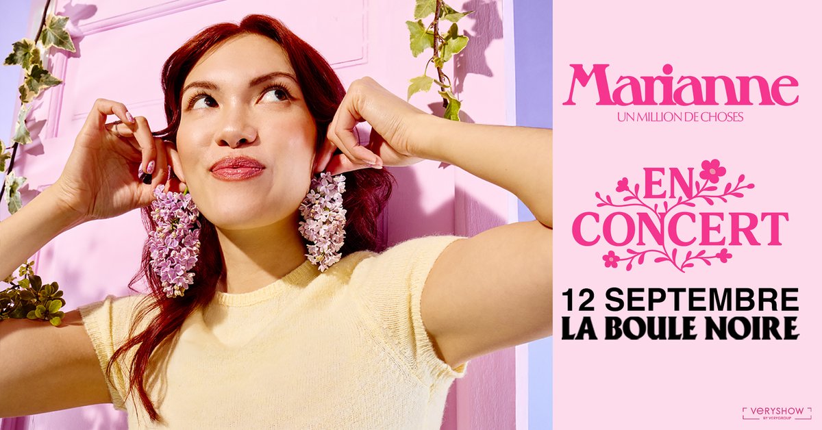 Je vais faire mon tout 1er concert pour mon EP ! ✨🥹

Ce sera à la Boule Noire à Paris, et la billetterie ouvre le 4 Juin à 10h ici : bit.ly/Marianne_Paris…