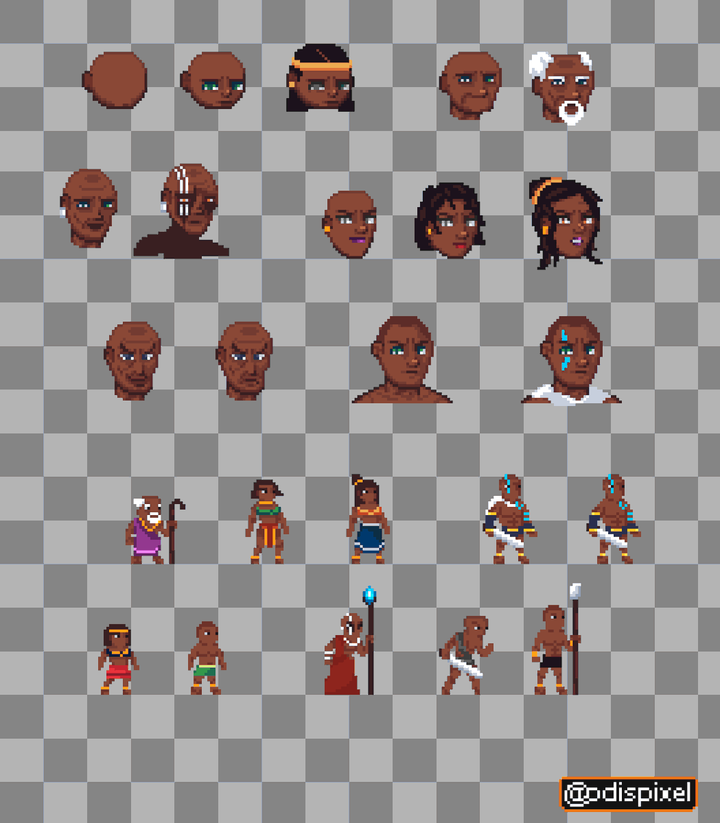 odispixel's tweet photo. African themed short action platformer for a game. (Not in progress for now)#pixelart #ドット絵 https://t.co/Ot3jqLYdo8