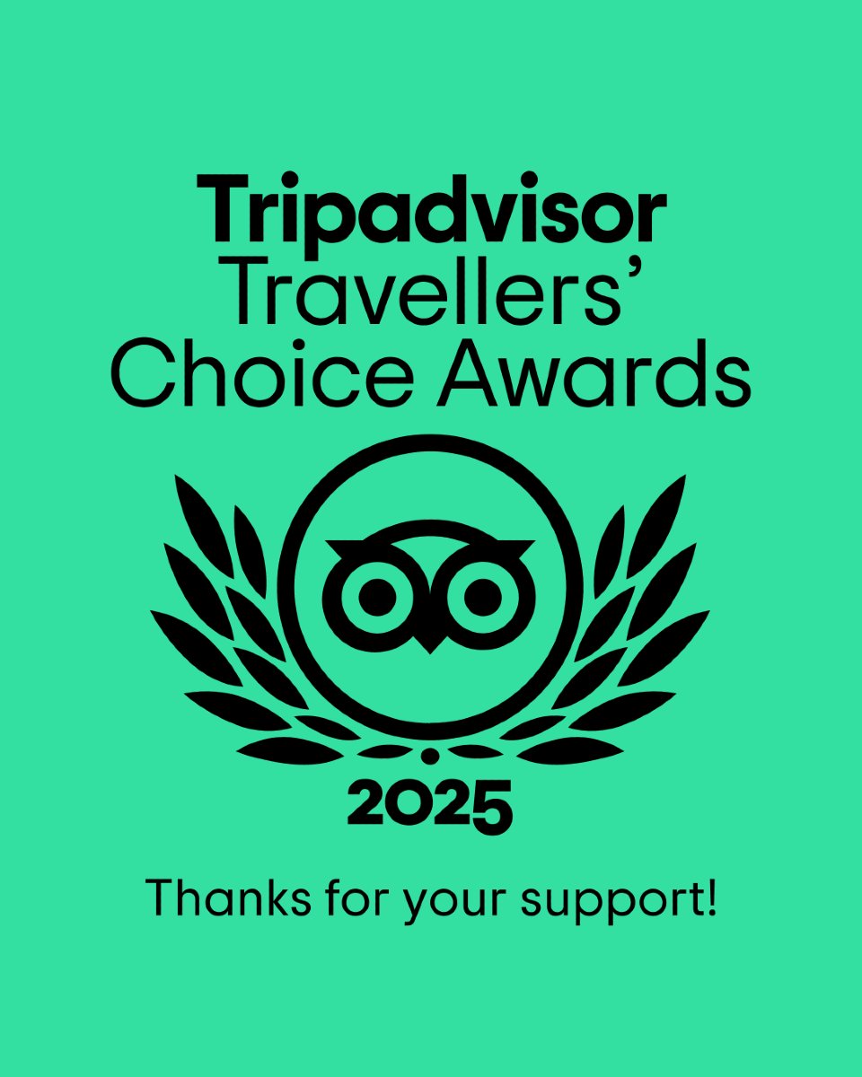 We are delighted to announce that we are a Tripadvisor Travellers’ Choice Awards Winner 2025 as rated by travellers.
Thank you to everyone who gave us great reviews! We really appreciate your time!
This award places us in the top 10% worldwide.