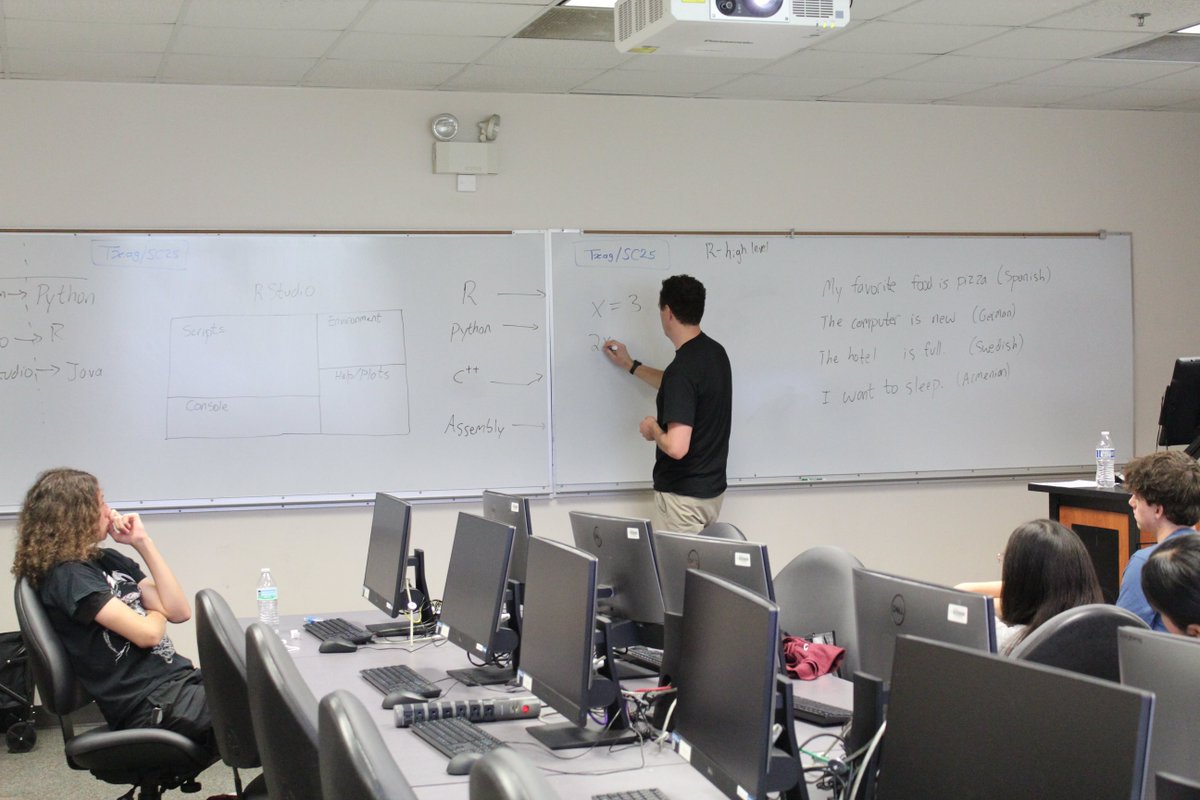 TAMUstats's tweet image. πβοΈ Day 1 of #StatCamp2025 kicked off strong with a keynote from Dr. Aburweis, a welcome by department head Dr. Vidakovic, and an intro to R from Mr. Andros. Excited for a summer of stats & discovery! π»π
#StatCamp2025 #DataScience #RProgramming #TAMUStats #Statistics