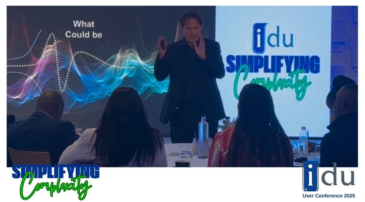 iduSoftware's tweet image. At #IDU #UserConference2025, @Petergeldenhuys emphasized that digital transformation is about realigning business models. AI boosts efficiency and speed, while humans lead in creativity and ethics. Key for a digital-first future. #SimplifyingComplexity #EmpoweringFinance