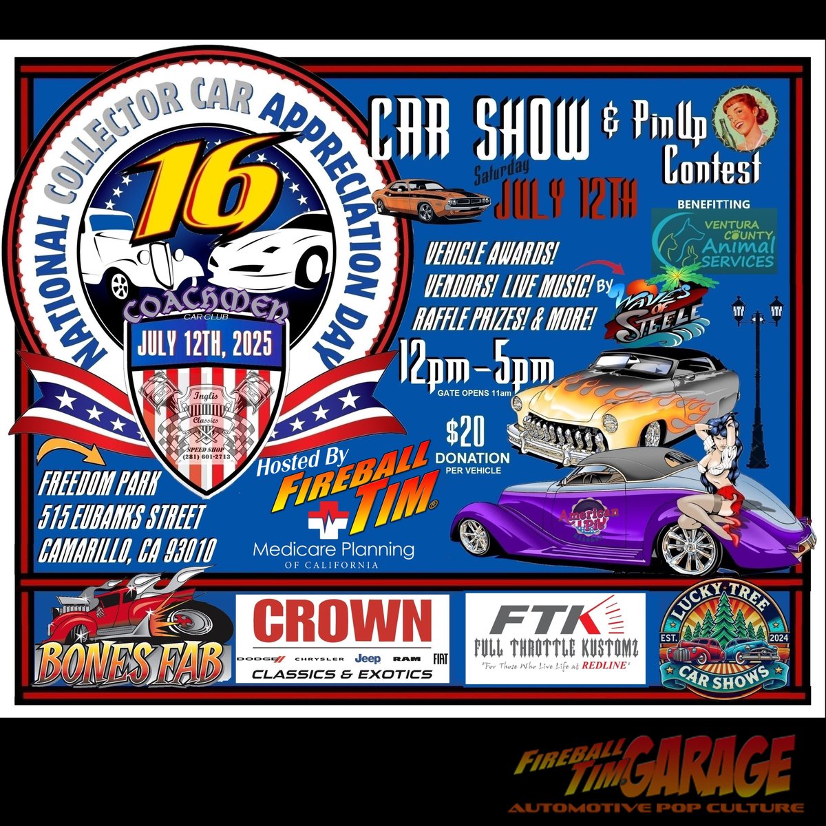 Fireball's Hosting this year's NATIONAL COLLECTOR APPRECIATION DAY on July 12th in Camarillo!! Come one, COME ALL!! Gonna be the BEST SHOW IN TOWN, baby!