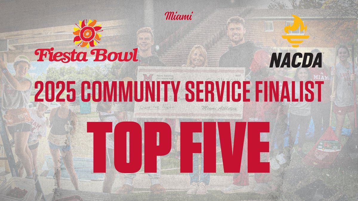 For all of our effort in giving back to the community, the RedHawks have been named in the Top Five in community service by <a href="/NACDA/">NACDA</a>! 

📕 - miamiredhawks.com/news/2025/6/3/…

#RiseUpRedHawks