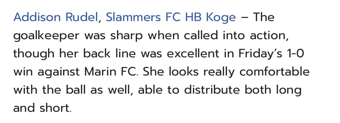 Addison Rudel 2027 GK (@addirudel27) on Twitter photo Thank you <a href="/TopDrawerSoccer/">TopDrawerSoccer</a> for mentioning me in an article, “ECNL Girls NC: Top 2009 Performances” Thank you <a href="/TopDrawerSoccer/">TopDrawerSoccer</a> for mentioning me in an article, “ECNL Girls NC: Top 2009 Performances”