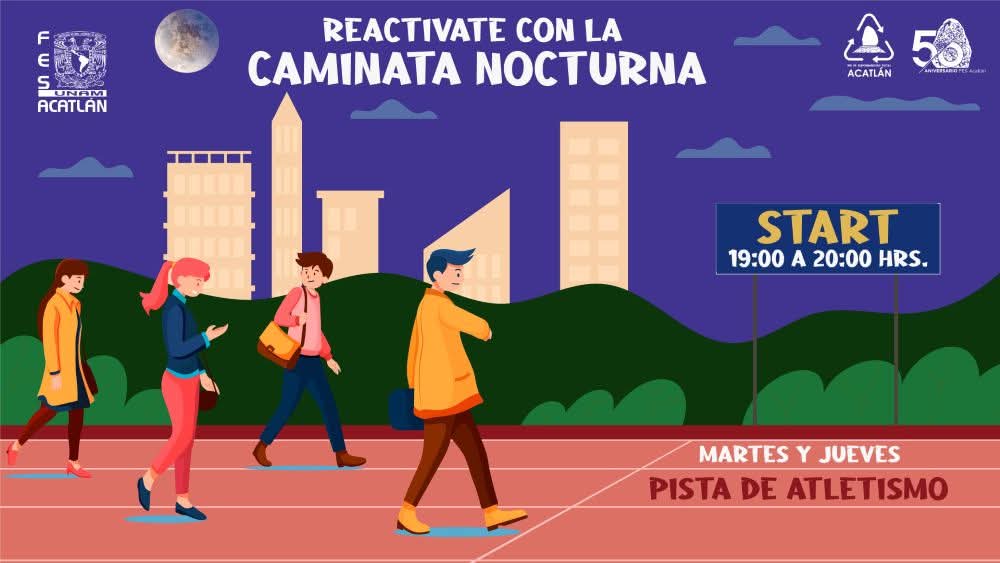 Te invitamos a participar en esta actividad recreativa que se lleva a cabo los martes y jueves de 19:00 a 20:00 hrs. en la pista de atletismo dentro de la FES Acatlán.

Una oportunidad para mejorar tu salud y disfrutar de un ambiente seguro en comunidad. 😄