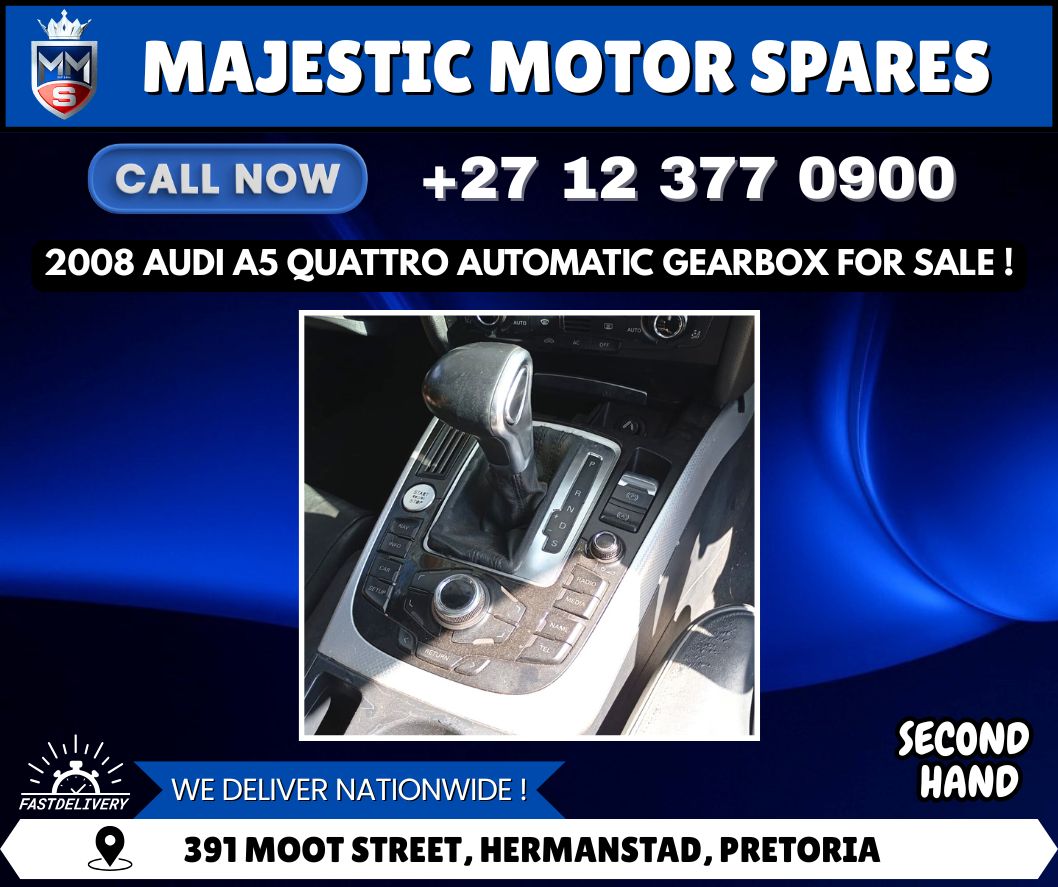 SpareMotor's tweet image. For Sale: 2008 Audi A5 Quattro Automatic Gearbox – Used
#AudiA5 #Quattro #AutomaticGearbox #UsedCarParts #AudiParts #CarRepair #GearboxForSale #AudiReplacement #AutoParts
majesticmotorspares.co.za