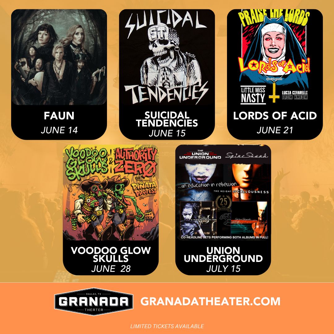 TUESDAY, JUNE 3 ⚡️ TODAY ONLY
Take advantage of our Summer Sale with half-priced tickets to select shows!
Limited tickets available - GA only
🎟️  GRANADATHEATER.COM