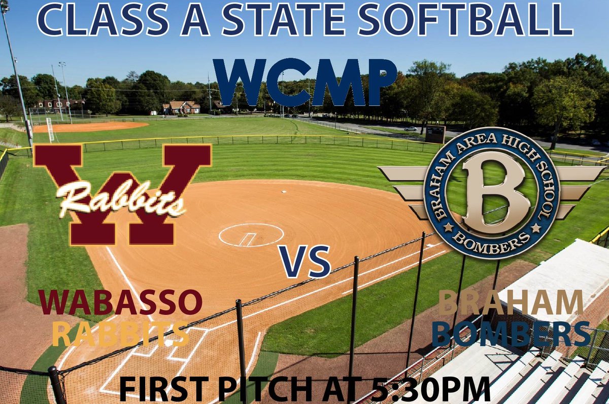 WCMP Radio (@wcmpradio) on Twitter photo Update!
Start time for this game has been pushed back to 9pm, we'll still be there with live coverage!
Class A State Softball today on WCMP and KBEK!
Wabasso vs Braham
Listen live on both 106.5FM and 95.5FM
Audio only at: youtube.com/live/JeY4aaJgT…
<a href="/Braham_Schools/">Braham Area Schools</a>
<a href="/ShawnKuhnke/">Shawn Kuhnke</a> Update!
Start time for this game has been pushed back to 9pm, we'll still be there with live coverage!
Class A State Softball today on WCMP and KBEK!
Wabasso vs Braham
Listen live on both 106.5FM and 95.5FM
Audio only at: youtube.com/live/JeY4aaJgT…
<a href="/Braham_Schools/">Braham Area Schools</a>
<a href="/ShawnKuhnke/">Shawn Kuhnke</a>
