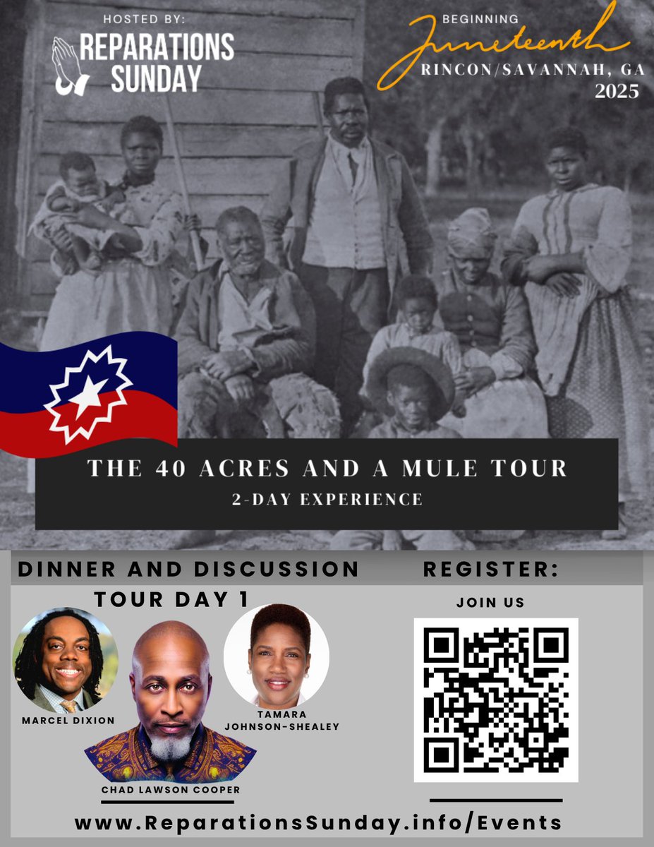 TamaraShealey's tweet photo. Thank you for coming out @Marcel4CongressβπΎπ€πΊπ²! Looking forward to Juneteenth!
40 Acres and a Mule Tour
https://t.co/OVM6t3xA3f
#Freedmen #FBA #ADOS #B1 #Reparations #ReparationsSunday #gapol #Savannah #SavannahGa #history #tour #tourism #TamaraShealey https://t.co/XNN9oQKLnV