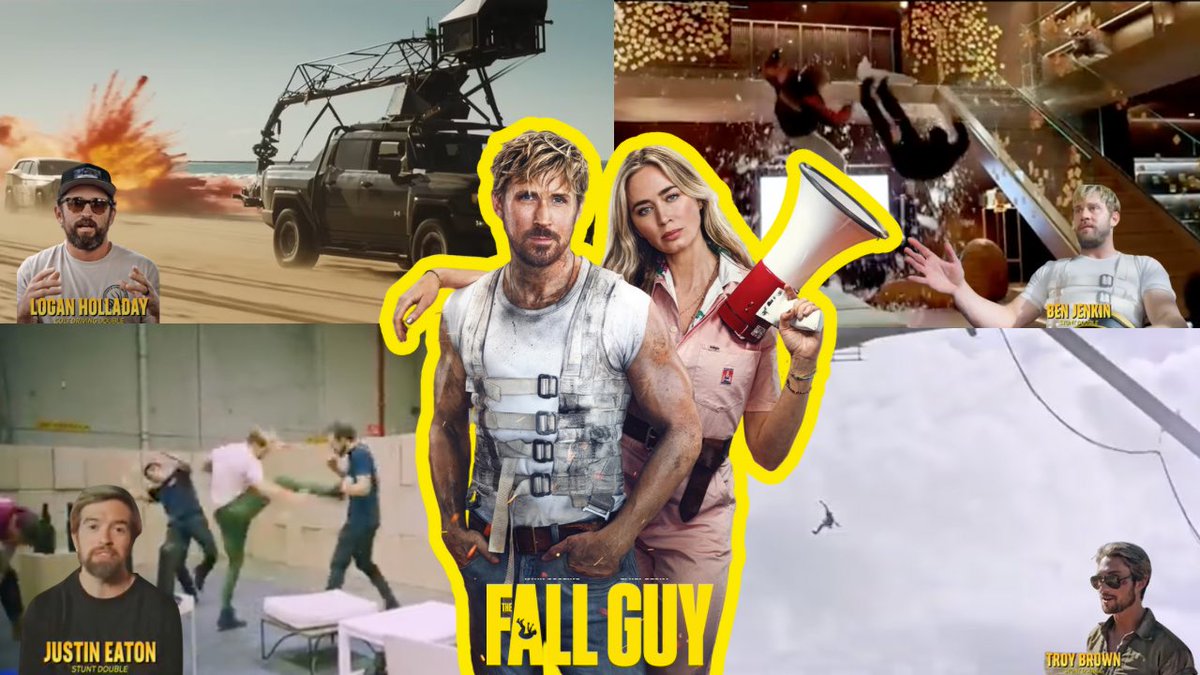 It takes 4x stuntmen to make 1x hero. 
- Logan Holladay driver 
- Ben Jenkin parkour
- Justin Eaton martial arts
- Troy Brown fall expert 
- Ryan Gosling as The Fall Guy