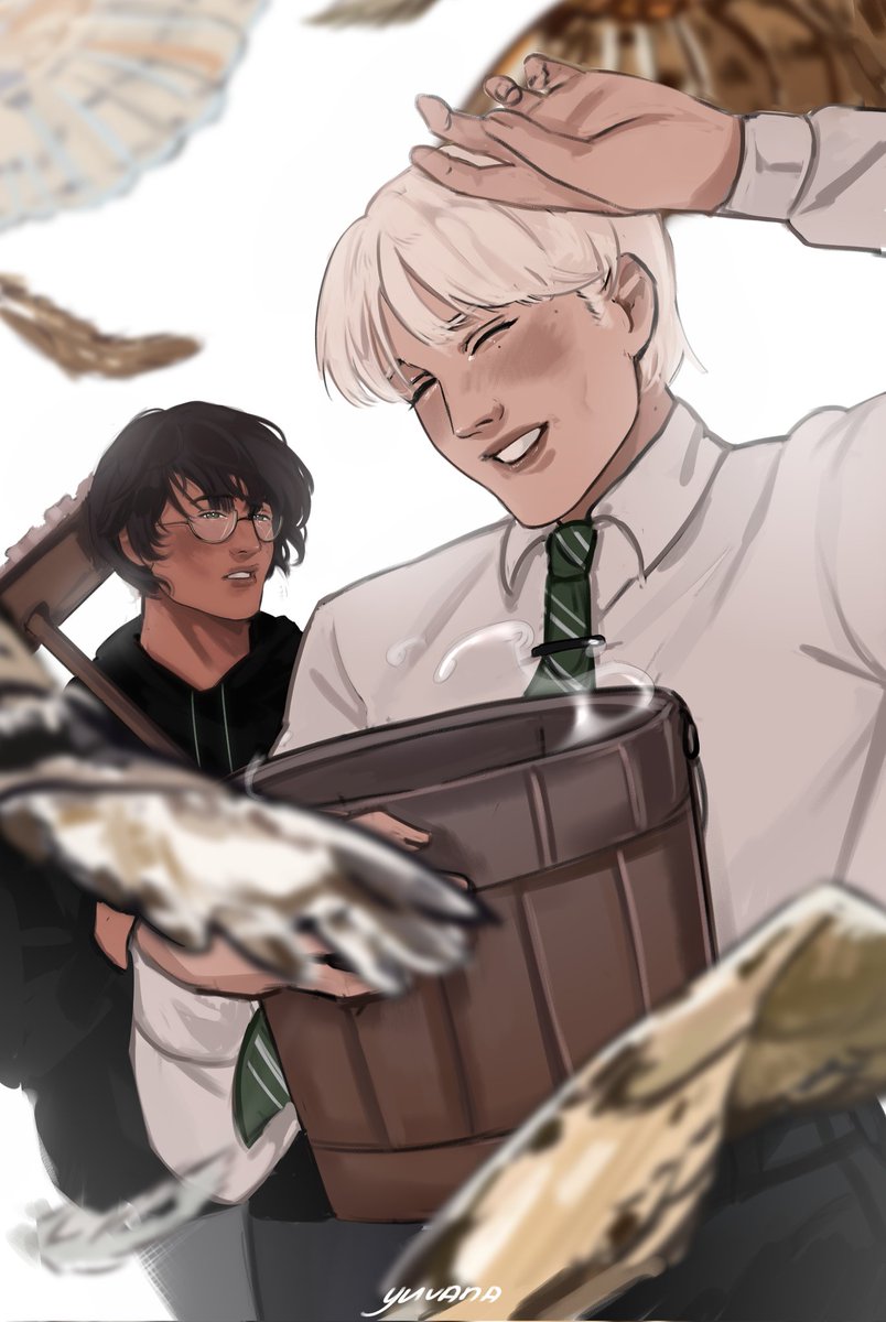 YUVIKO_art's tweet image. #drarry
Fight. Detention. Owls🦉🦉