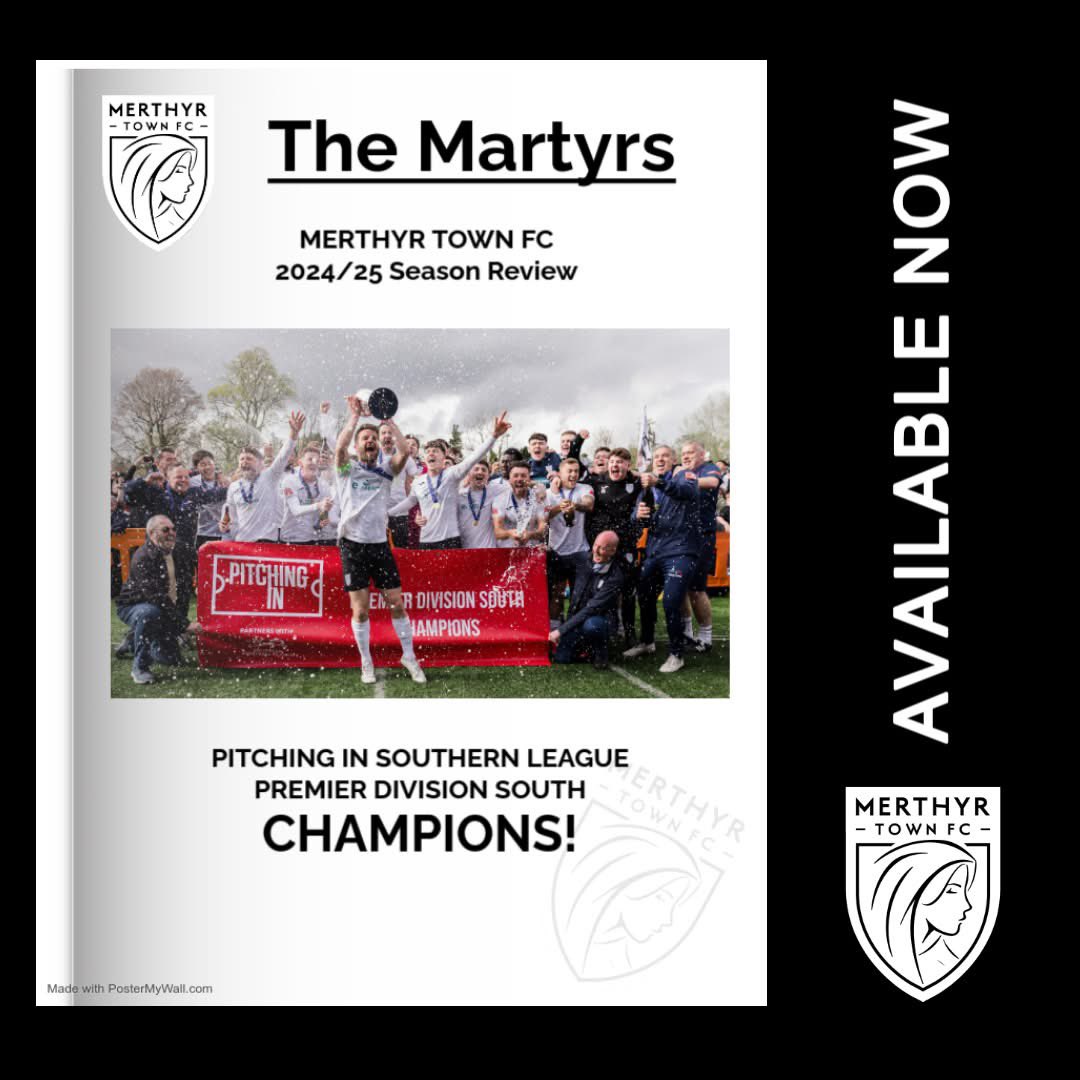 The Martyrs (@merthyrtownfc) on Twitter photo ๐ To celebrate our brilliant Championship winning season, we have prepared a Season Review!
40 pages including pieces from Paul Michael, Les Barlow, plus so much more.
Just ยฃ3 including postage!
For your copy simply email your name & address to โก๏ธ strandmartyr@gmail.com ๐ To celebrate our brilliant Championship winning season, we have prepared a Season Review!
40 pages including pieces from Paul Michael, Les Barlow, plus so much more.
Just ยฃ3 including postage!
For your copy simply email your name & address to โก๏ธ strandmartyr@gmail.com