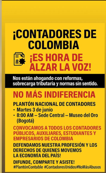 YGo_Tax's tweet photo. 📢 ¡Contadores de Colombia, alzamos la voz con base legal y conciencia profesional!
No es rebeldía, es defensa de nuestra dignidad laboral y del derecho de los contribuyentes a un Estado funcional.
Las fallas tecnológicas NO pueden convertirse en sanciones.
#ContadoresUnidos #dian #NoMásAbusosDIAN #contingenciaya