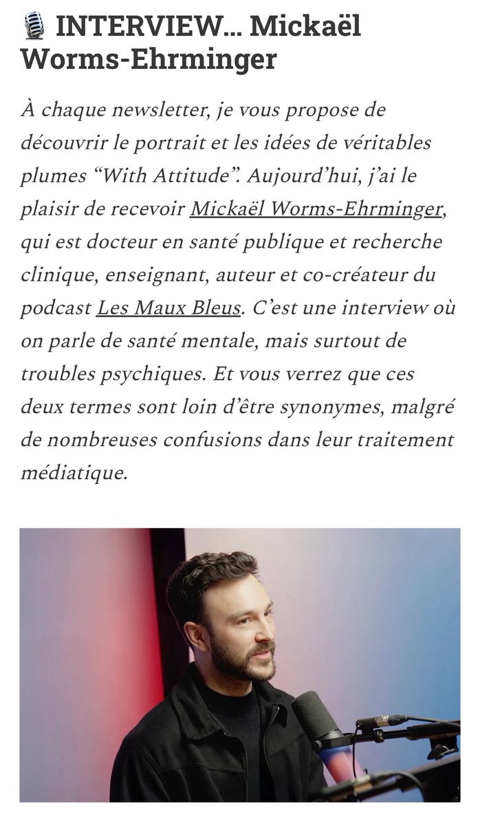 😉 Entre deux séances de psy, il y a la vie : mon entretien #santémentale pour Plumes with Attitude. 
open.substack.com/pub/plumeswith…