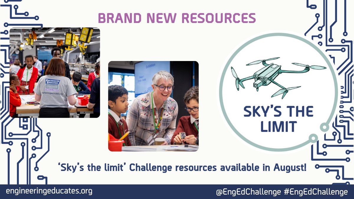 New to #EngEdChallenge in August! Register to bring purposeful making into your classroom: 
engineeringeducates.org
Sky’s The Limit! Learners explore the engineering of gliders and learn about the exciting uses of Unmanned Arial Vehicles, designing and creating their own protype!