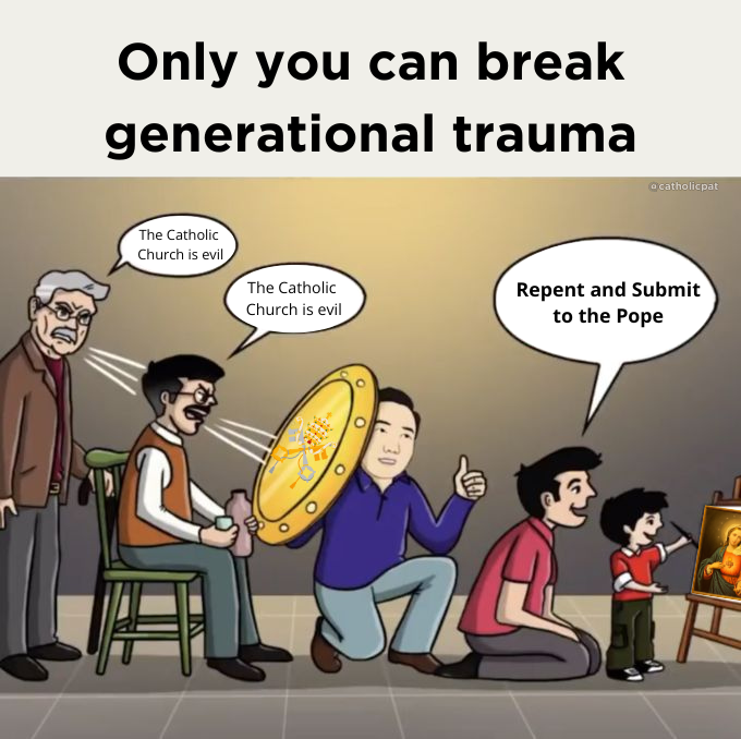 catholicpat's tweet image. Were you a victim of anti-Catholic bigotry as a child?

Break the cycle 😔🙏🏻

Begome Catholic 🇻🇦