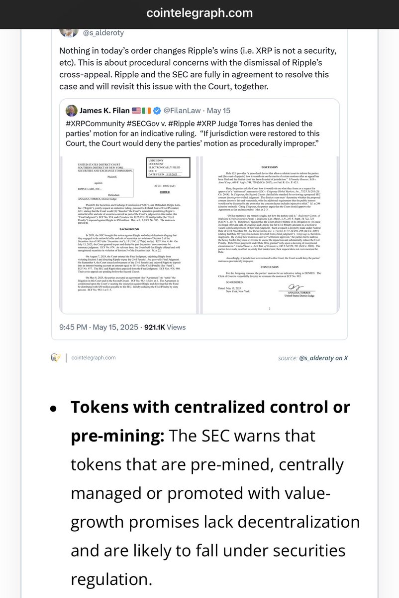 This probably eliminates all potential crypto ETFs this year outside of $LTC or $DOGE. 

premined POS vaporware is cooked 😂

$SOL
$XRP
$ADA
$DOT
$HBAR