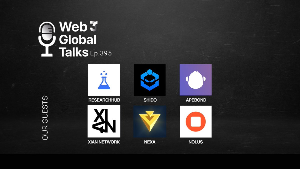 Web3 Global (@web3globalmedia) on Twitter photo 📻 #GM - Join us for Wednesday's Web3 Global Talks!
🎙️ Our Guests: <a href="/ResearchHub/">ResearchHub</a>, <a href="/ShidoGlobal/">Shido</a>, <a href="/ApeBond/">ApeBond</a>, <a href="/Xian_Network/">X I A N _ N E T W O R K</a>, <a href="/NexaMoney/">Nexa</a>, <a href="/NolusProtocol/">Nolus 🔅</a>
Set your reminders 👇 📻 #GM - Join us for Wednesday's Web3 Global Talks!
🎙️ Our Guests: <a href="/ResearchHub/">ResearchHub</a>, <a href="/ShidoGlobal/">Shido</a>, <a href="/ApeBond/">ApeBond</a>, <a href="/Xian_Network/">X I A N _ N E T W O R K</a>, <a href="/NexaMoney/">Nexa</a>, <a href="/NolusProtocol/">Nolus 🔅</a>
Set your reminders 👇