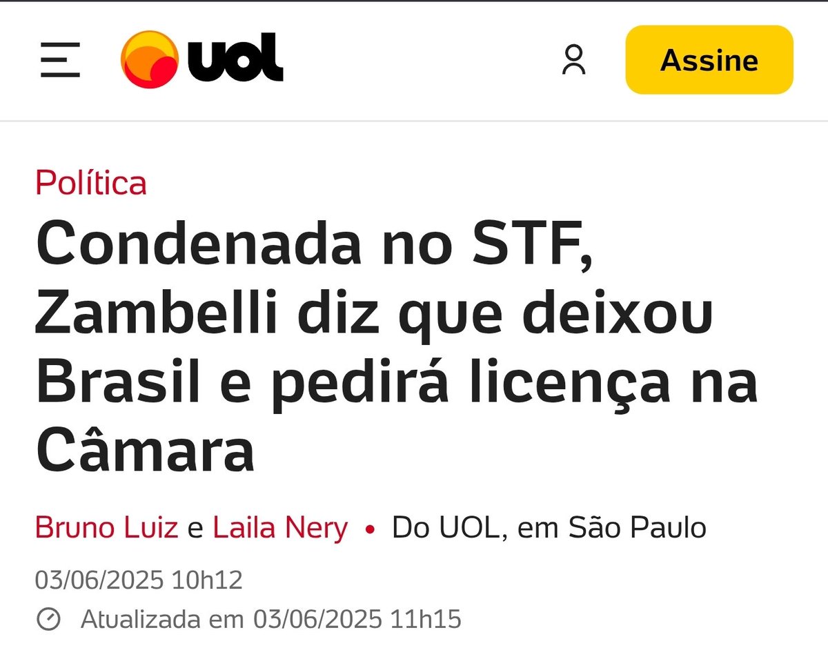 Mais uma exilada pelo regime.
