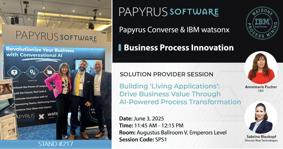 Papyrus Software (@isispapyrus) on Twitter photo Are you at #GartnerAPPS yet? Don’t miss the chance to explore the future of enterprise innovation! Discover how Papyrus Converse, fueled by <a href="/IBMwatsonx/">IBM watsonx</a> is redefining what’s possible — explore this groundbreaking solution and how it empowers your teams to rapidly innovate and Are you at #GartnerAPPS yet? Don’t miss the chance to explore the future of enterprise innovation! Discover how Papyrus Converse, fueled by <a href="/IBMwatsonx/">IBM watsonx</a> is redefining what’s possible — explore this groundbreaking solution and how it empowers your teams to rapidly innovate and
