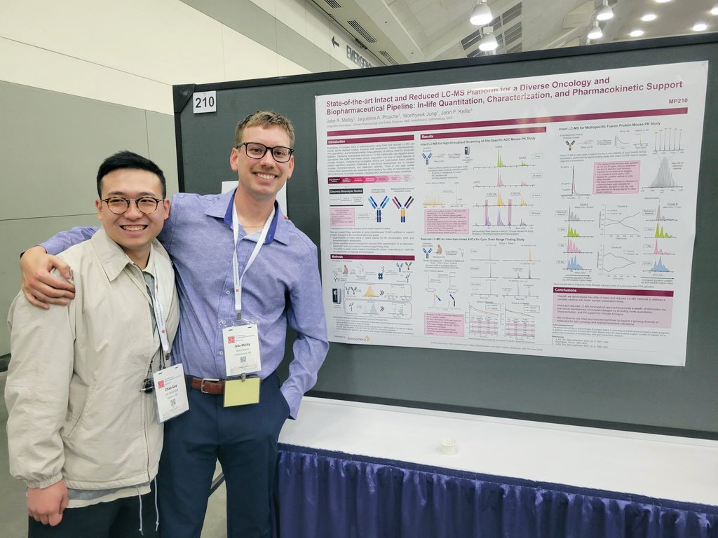 Ge_Lab_UW's tweet image. #ASMS2025 The Monday poster session was a hit for the Ge Group! Thanks to everyone who stopped by to see Rob, Mallory, & our alumnus Jake Melby (now at Astrazeneca)! 🦀