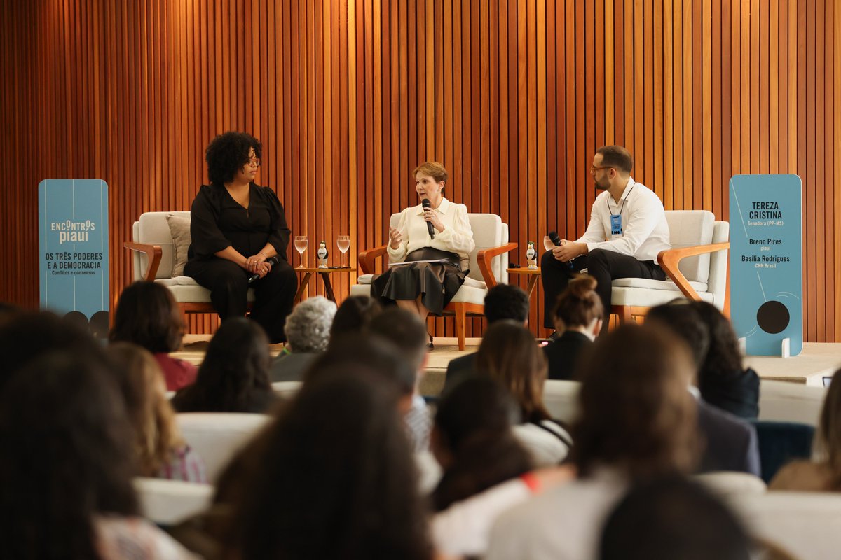 “Ela merece respeito”. Durante o Encontros piauí, a senadora Tereza Cristina (PP-MS) defendeu a ministra do Meio Ambiente, Marina Silva, dos ataques recebidos em comissão do Senado. Leia: piaui.co/43ZTkco