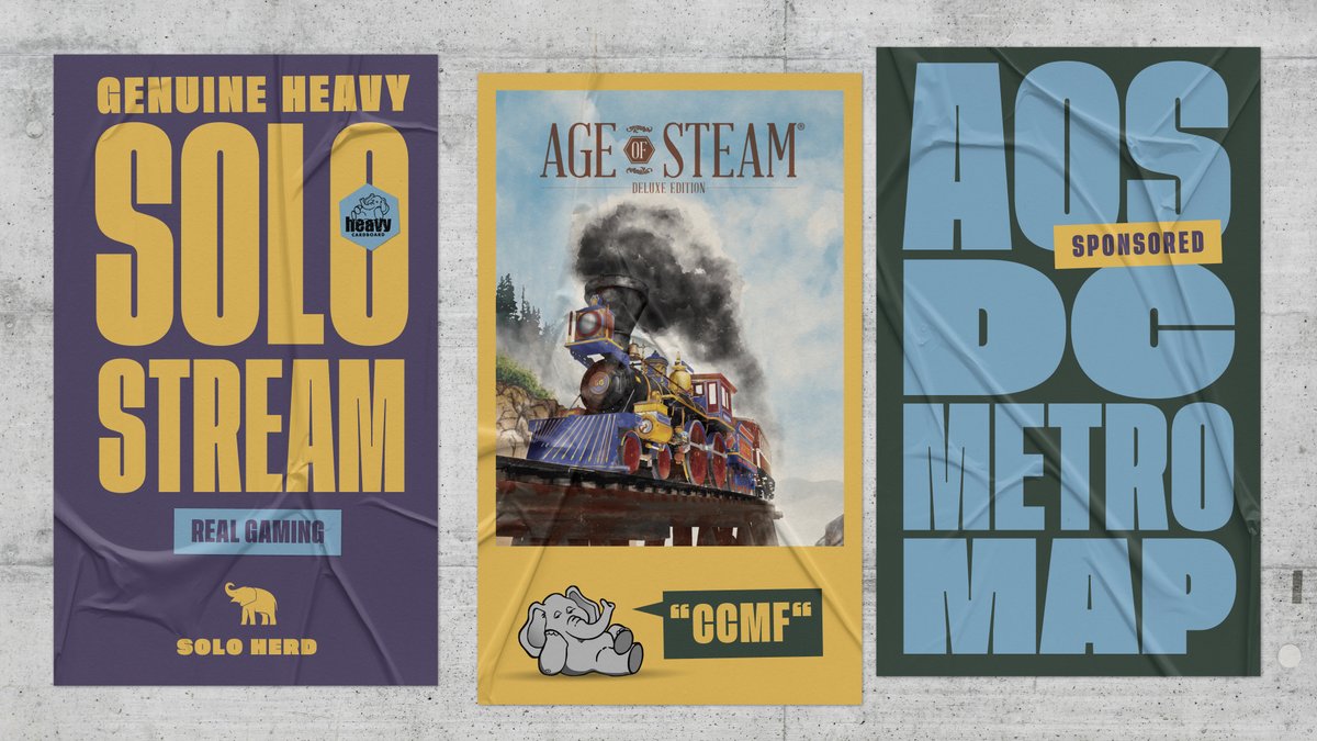 HeavyCardboard's tweet image. Join me at the top of the hour for some SOLO #AgeOfSteam action in the form of the DC Metro map!
Come peep it and hang out, y'all!
youtube.com/watch?v=peMLZi…
&
Twitch.tv/heavycardboard