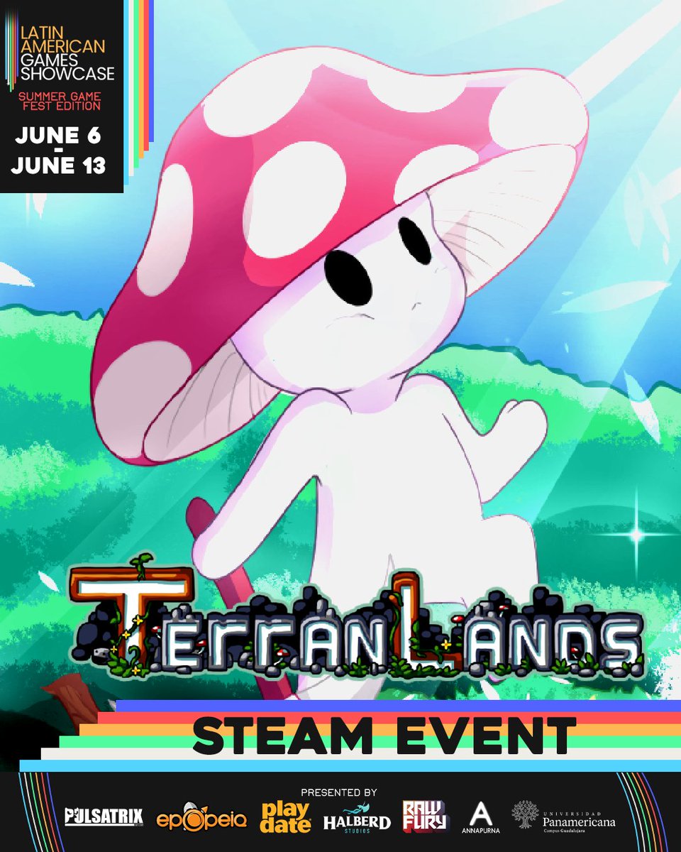 Cube Legal 🍄 TerranLands is coming (@legal_cube) on Twitter photo I'm excited to announce that TerranLands will be participating in the Latin America Games Showcase - Summer Game Fest Edition 2025, which will take place from June 6th to June 13th!
The demo will be available on Steam, so stay tuned!
<a href="/LAGShowcase/">Latin American Games Showcase</a> #LAGS2025 I'm excited to announce that TerranLands will be participating in the Latin America Games Showcase - Summer Game Fest Edition 2025, which will take place from June 6th to June 13th!
The demo will be available on Steam, so stay tuned!
<a href="/LAGShowcase/">Latin American Games Showcase</a> #LAGS2025