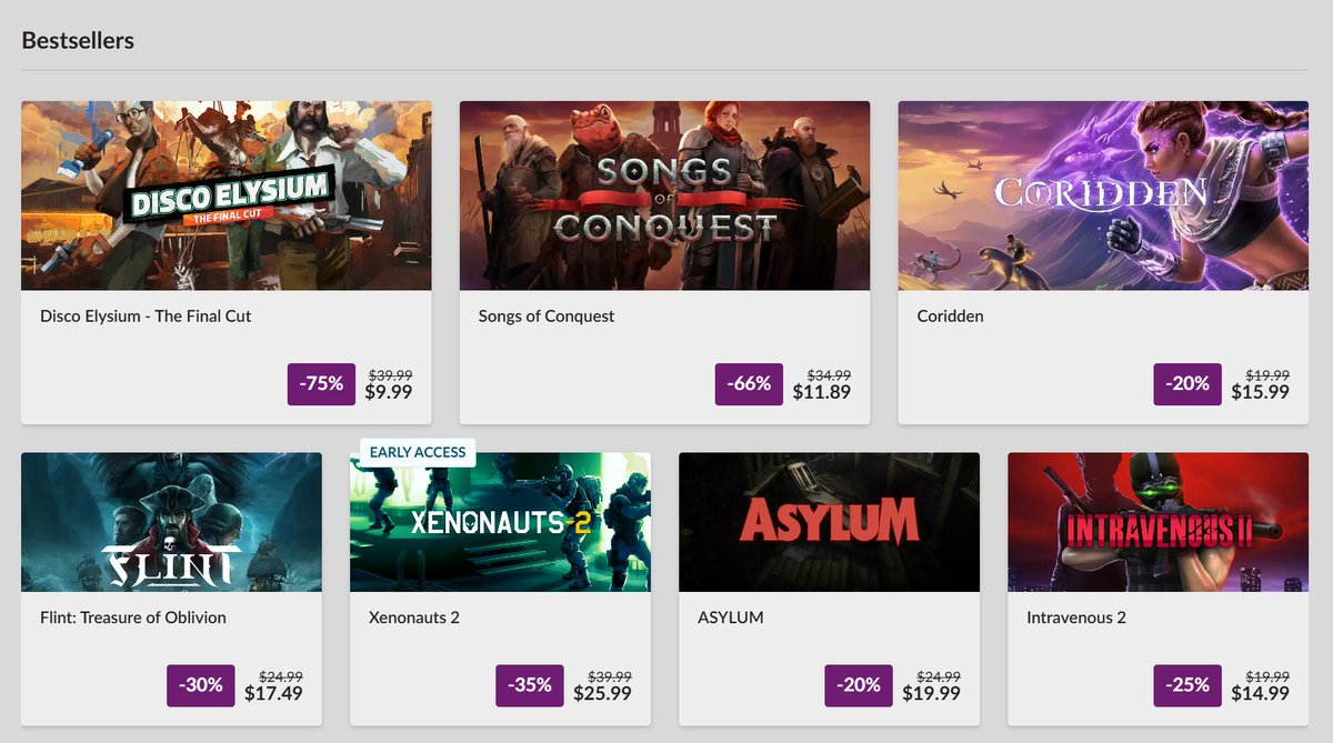 ASYLUM is part of the <a href="/GOGcom/">GOG.COM</a> Story Rich Promo at 20% off, and is currently highlighted as one of the bestsellers!! ✨ 

GOG achievements are now enabled as well. Go get them! 🏆

gog.com/en/game/asylum