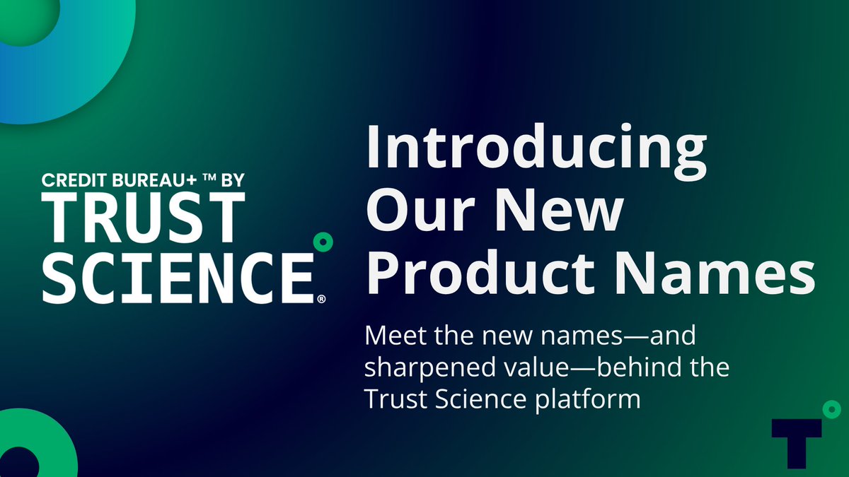 We've updated our product names! 🎉 Bringing more clarity and simplicity to the Trust Science platform.  

Discover the new names and how we're empowering lenders with innovations like cashflow underwriting.  

Read more: trustscience.com/blog/introduci…