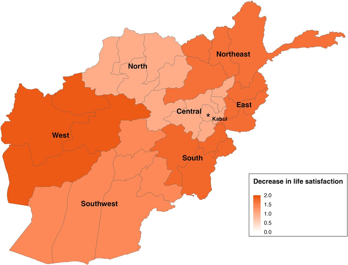 Science Magazine (@sciencemagazine) on Twitter photo Following the end of the war in Afghanistan, the country’s mean “life satisfaction” score reached the lowest ever reported from 1946 to 2022, new <a href="/ScienceAdvances/">Science Advances</a> research finds. scim.ag/3FiL8L0 Following the end of the war in Afghanistan, the country’s mean “life satisfaction” score reached the lowest ever reported from 1946 to 2022, new <a href="/ScienceAdvances/">Science Advances</a> research finds. scim.ag/3FiL8L0