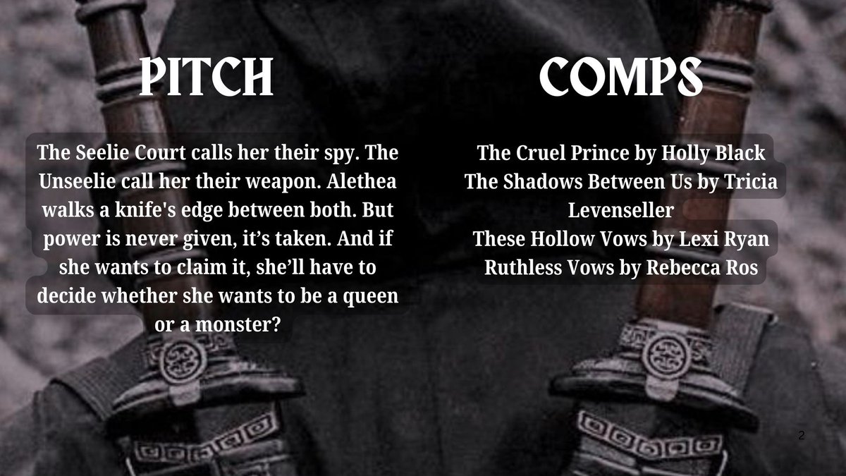 Angie125124's tweet image. I present my new #agentguide / #agentsguide to my YA (NA crossover) Fantasy with hints of Gaelic myth and focus on political intrigue (and a romance subplot)
#amquerying