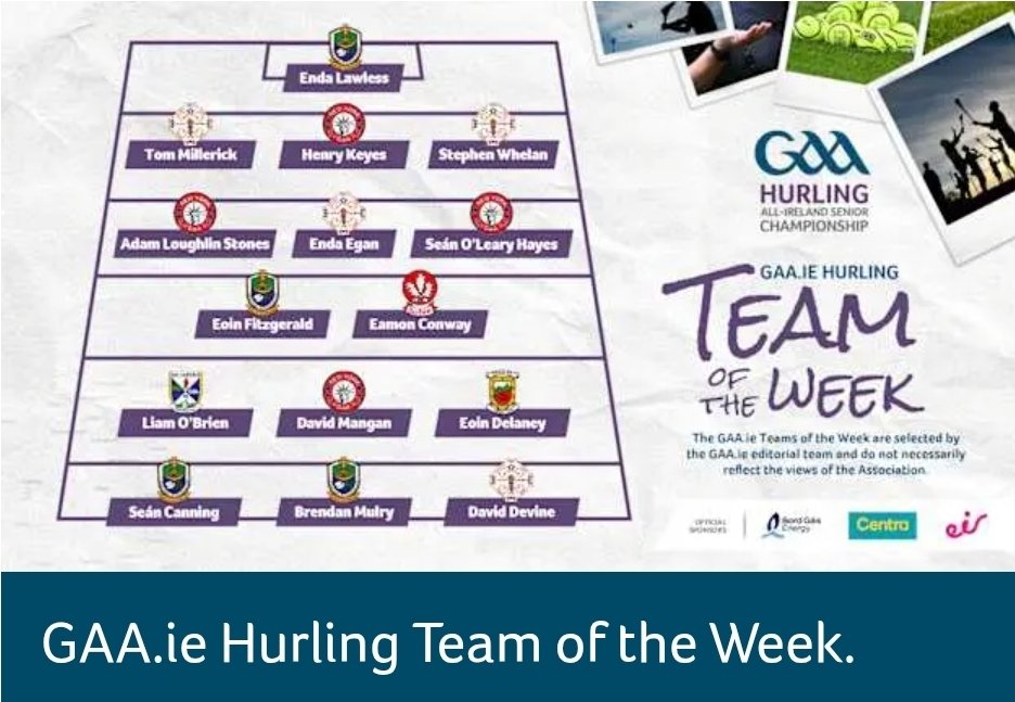 Huge congratulations to Liam O Brien for making the GAA.ie Hurling Team of the Week for his great display in the Lory Meagher Cup Final in Croke Park on Saturday last.👏🏻👏🏻👏🏻