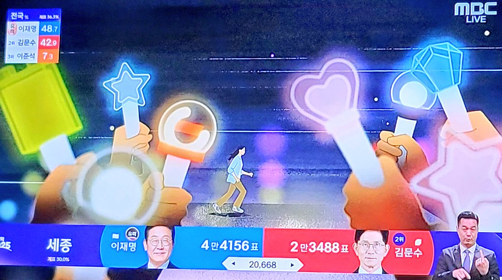 개표방송에 여성이 달리는 모습 넣어줘서 좋다