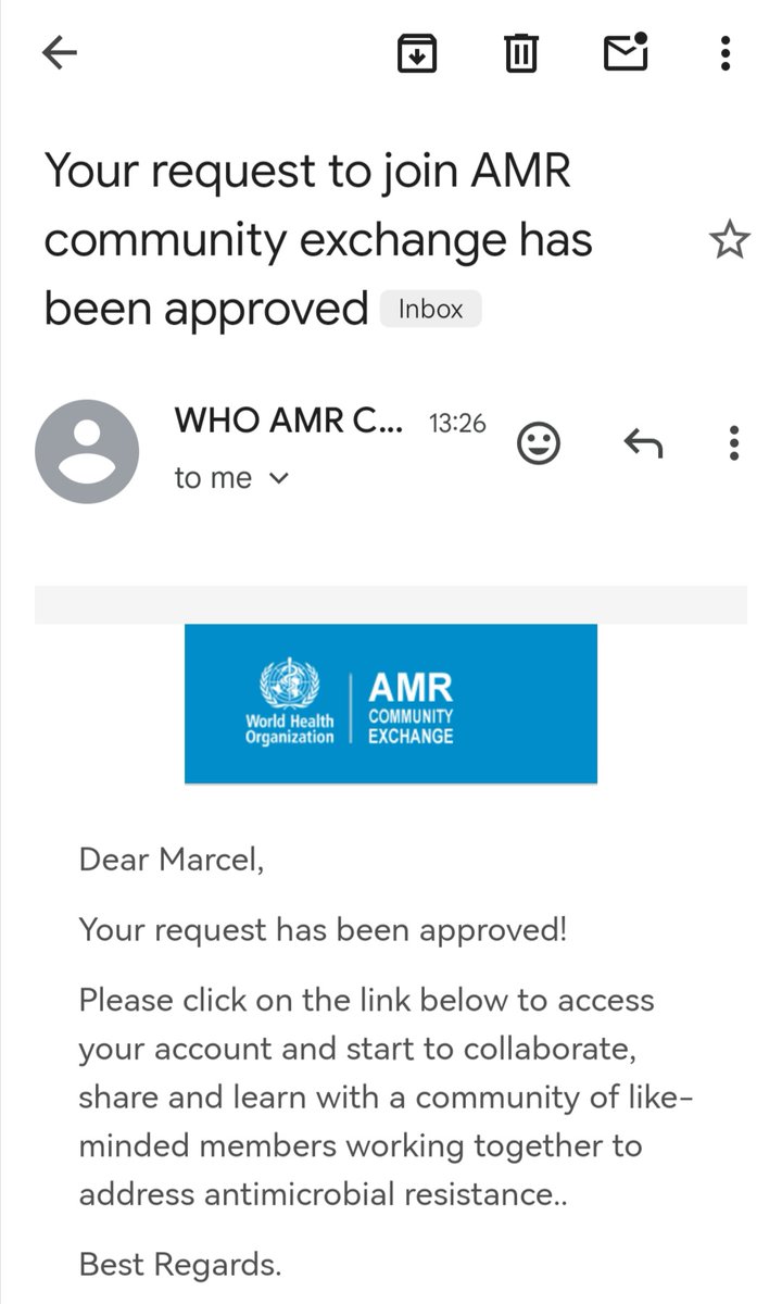 Marcel Ishimwe AMR🇷🇼 (@marcelishimwe1) on Twitter photo Happy to Join the <a href="/WHO/">World Health Organization (WHO)</a> AMR Community Exchange. This is a global collaborative space established to enable those developing, implementing and monitoring national action plans to address #AMR to have access to prompt advice, guidance and peer support for operational challenges. Happy to Join the <a href="/WHO/">World Health Organization (WHO)</a> AMR Community Exchange. This is a global collaborative space established to enable those developing, implementing and monitoring national action plans to address #AMR to have access to prompt advice, guidance and peer support for operational challenges.