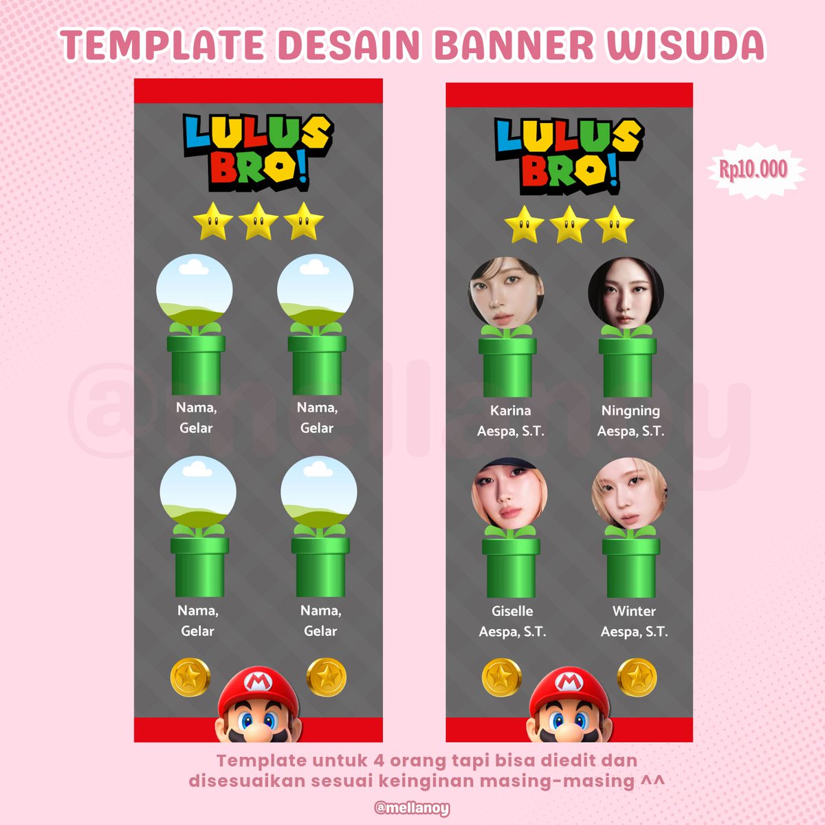 kriptontellus's tweet image. Hii ada new template desain banner wisuda / sempro / sidang guyss, yuk yuk #zonauang