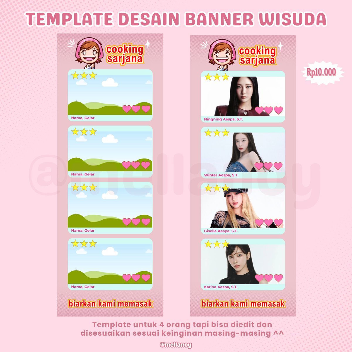 kriptontellus's tweet image. Hii ada new template desain banner wisuda / sempro / sidang guyss, yuk yuk #zonauang