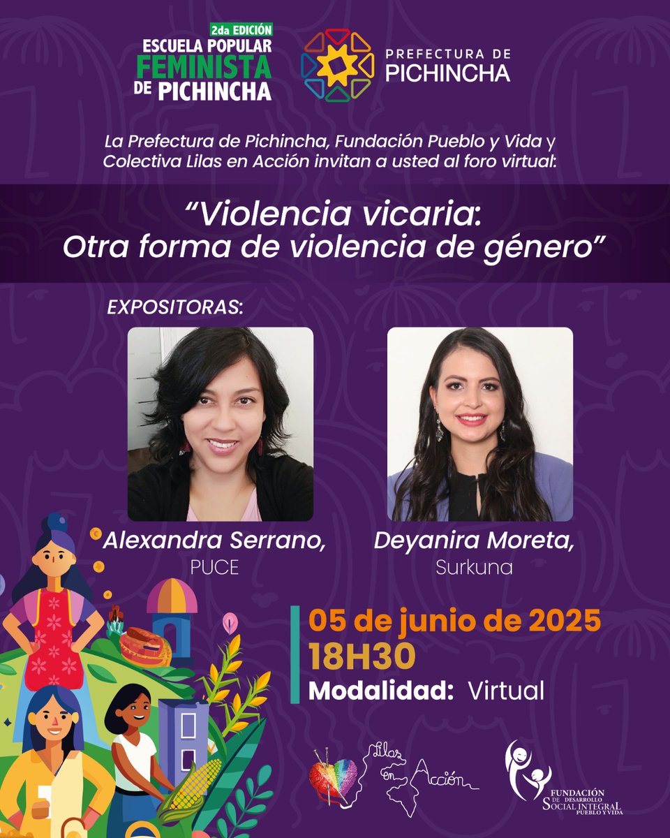 ¿Cómo proteger a nuestros niños y niñas de ser utilizados como instrumentos de venganza? 🛡️

Descubre todo sobre la violencia vicaria, otra forma de violencia de género.

👩🏻‍💻 FORO VIRTUAL 

📍 Jueves 5 de junio
⏰6:30 PM
🎯 Para participar, ingresa al link 👉