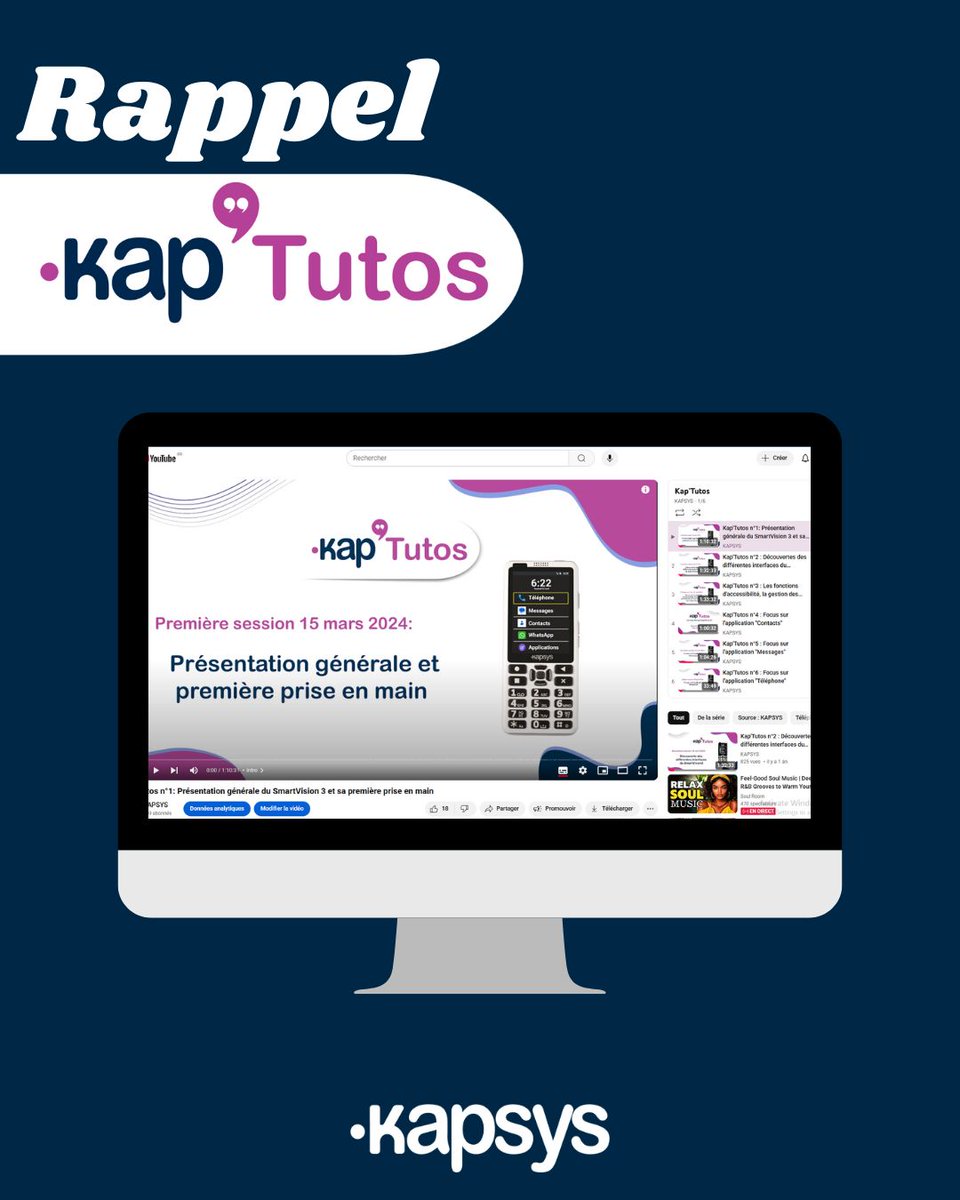 📲💡 Vous souhaitez mieux maîtriser votre SmartVision3 ?N'oubliez pas de consulter nos Kap Tutos sur YouTube ! 
Vous y trouverez des tutoriels clairs et pas à pas pour découvrir toutes les fonctionnalités de votre smartphone SmartVision3 youtube.com/watch?v=EmPhtf…