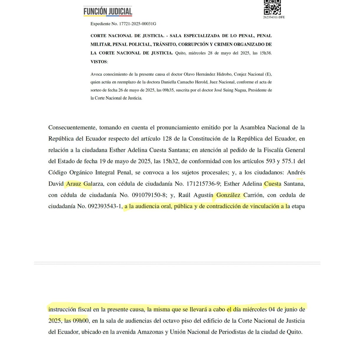👆🏻Esta semana -si no hay incidentes y dilatorias- habrá audiencias sustanciales
💡Viernes, de  juicio por presunto delito peculado de ciudadano Jorge Glas
💡Miércoles, instrucción fiscal por presunta asociación ilícita de Arauz, Cuesta, González y otros👀