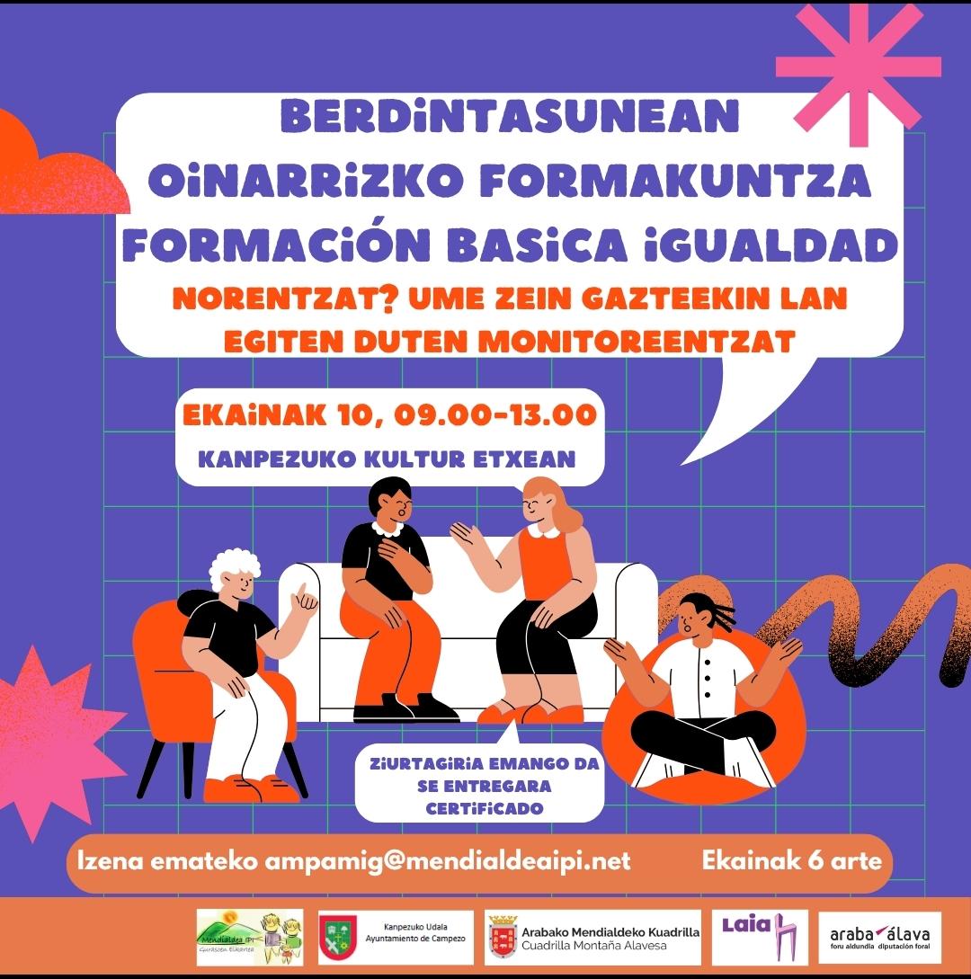 Ume zein gazteekin lan egiten duten monitoreentzako formakuntza.
Eman izena, ekainaren 6a baino lehen ampamig@mendialdeaipi.net 
@Laiaeskola <a href="/MendialdeaRadio/">Mendialdea Radio</a> <a href="/ACampezo/">Kanpezuko Udala/Ayuntamiento de Campezo</a>