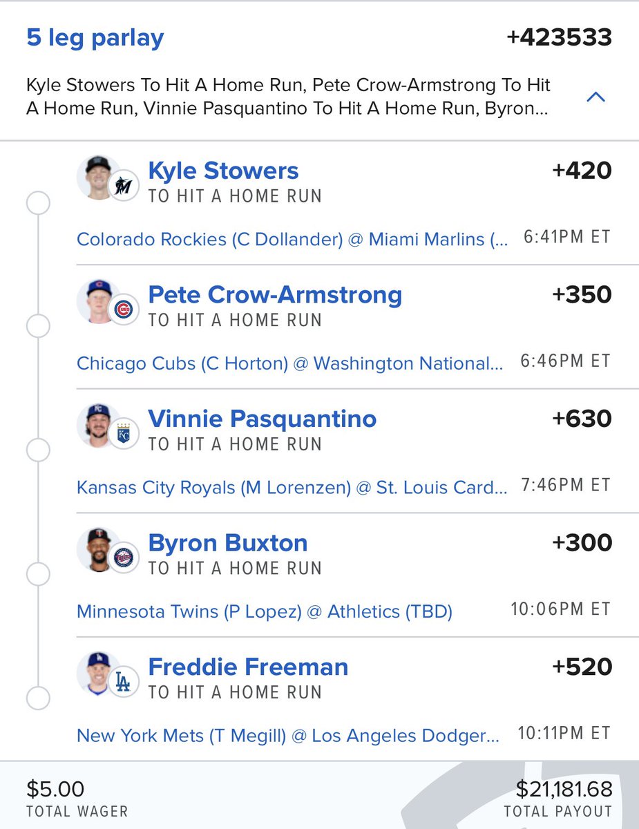 StaabBlake's tweet image. Dinger Tuesday Longshot