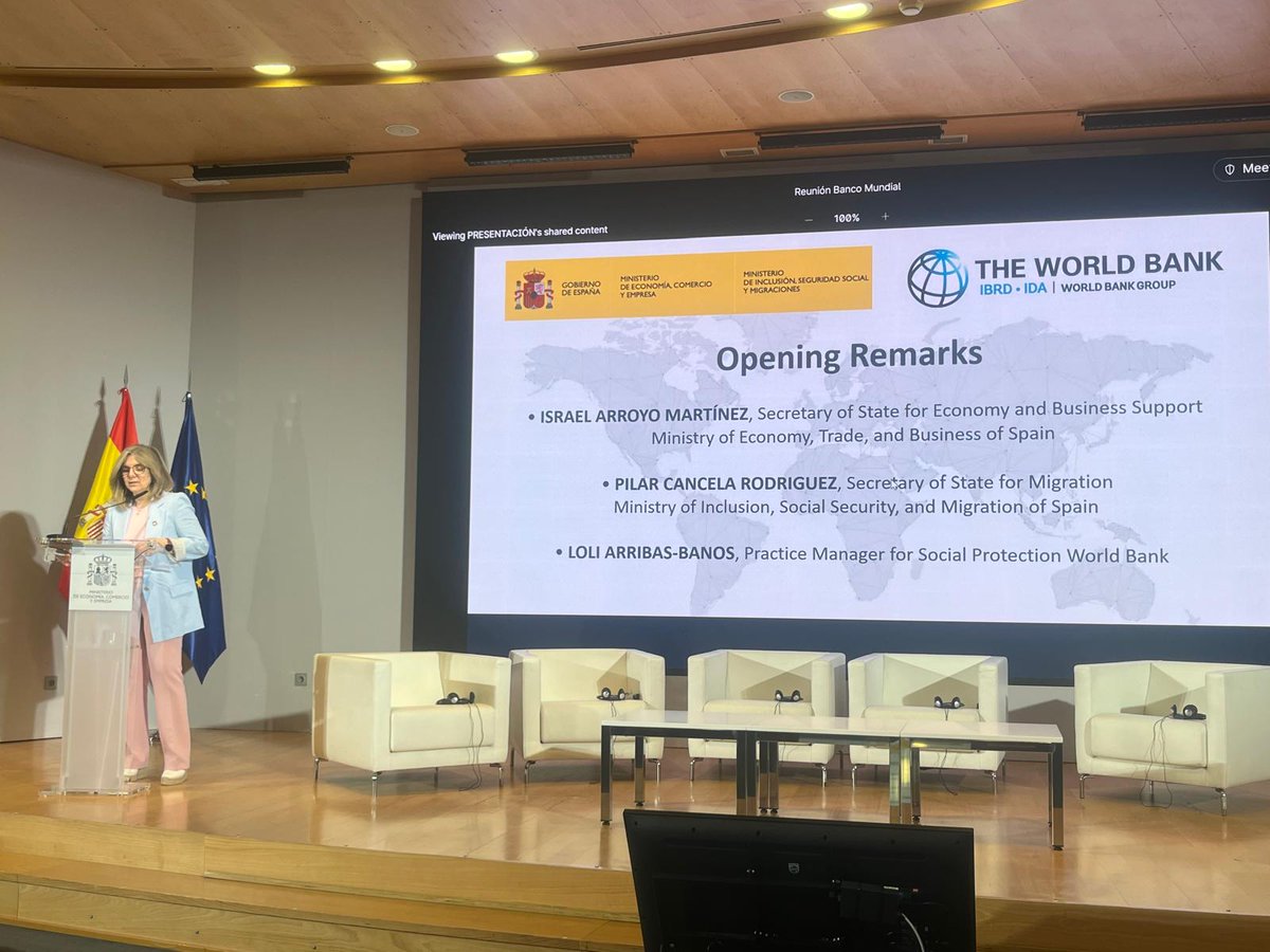 Secretaría de Estado de Migraciones (@sestadomigr) on Twitter photo 🌐 La SEM inauguró el evento Fomentando la Movilidad Laboral Internacional Regular, coorganizado con <a href="/WorldBank/">World Bank</a>
💼 @pilicancela destacó que "en España hemos aprendido que una migración ordenada, segura y humana beneficia a todos e impulsa el desarrollo económico y social" 🌐 La SEM inauguró el evento Fomentando la Movilidad Laboral Internacional Regular, coorganizado con <a href="/WorldBank/">World Bank</a>
💼 @pilicancela destacó que "en España hemos aprendido que una migración ordenada, segura y humana beneficia a todos e impulsa el desarrollo económico y social"
