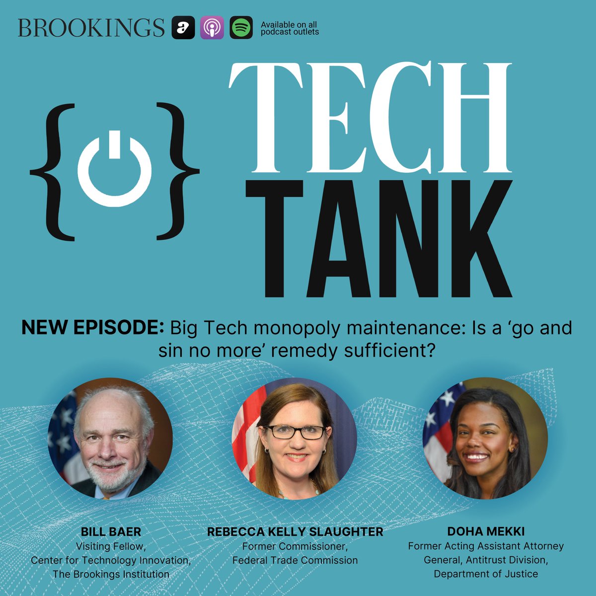 Brookings Governance (@brookingsgov) on Twitter photo This week on the #TechTank Podcast, <a href="/billbaer50/">Bill Baer</a> speaks with <a href="/RKSlaughterFTC/">Rebecca Kelly Slaughter</a> and <a href="/dohamekki/">Doha Mekki</a> about the antitrust cases against Big Tech and what meaningful remedies could look like if courts rule against them.
🎧 Listen here: brookings.edu/articles/big-t… This week on the #TechTank Podcast, <a href="/billbaer50/">Bill Baer</a> speaks with <a href="/RKSlaughterFTC/">Rebecca Kelly Slaughter</a> and <a href="/dohamekki/">Doha Mekki</a> about the antitrust cases against Big Tech and what meaningful remedies could look like if courts rule against them.
🎧 Listen here: brookings.edu/articles/big-t…