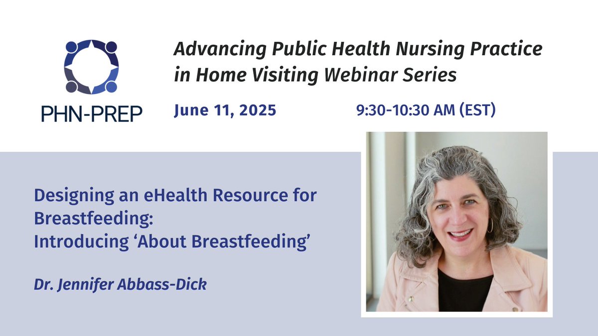Registration is NOW OPEN for the upcoming PHN-PREP #webinar on June 11, 2025 at 9:30-10:30am (EST). This webinar will introduce attendees to a new website aimed at supporting breastfeeding health literacy. Reserve your spot here: phnprep.ca/event/designin…